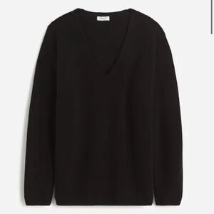 Madewell Ribbed V-Neck Black Cashmere Sweater. Very good condition. Size Large